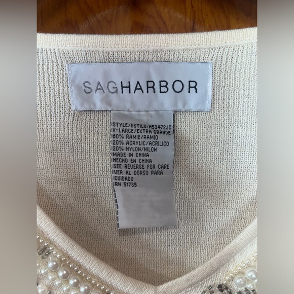 Sagharbor white pearl top Size: XL NWT!! - Picture 4 of 9